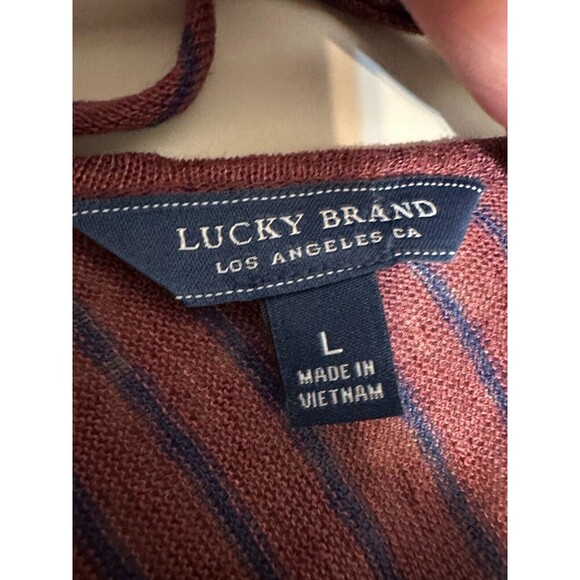 Lucky Brand Woman Babydoll Top Long Sleeve Size L Linen Boho Hippie Peasant - Picture 2 of 12